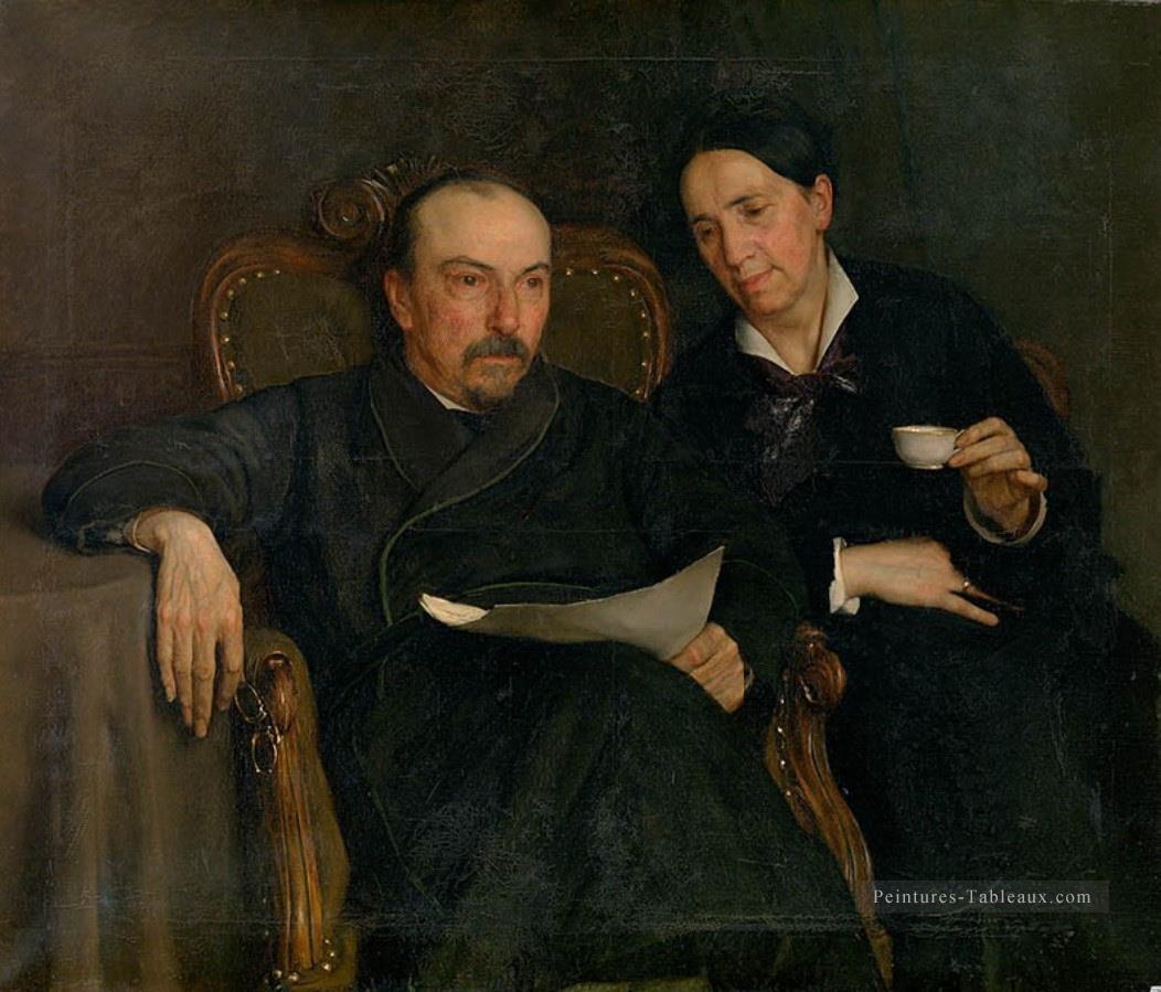Le poète Jan Van Beers et son épouse les parents de l’artiste Jan Van Beers Peintures à l'huile